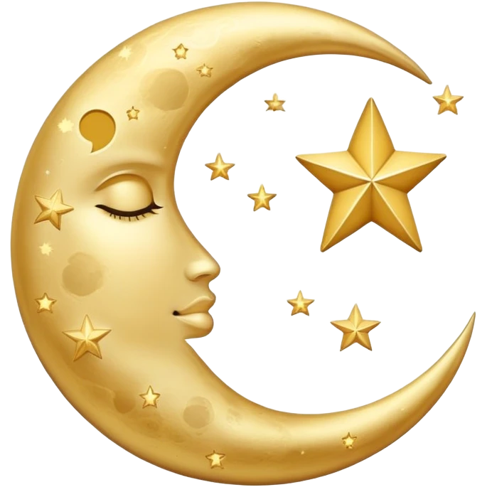 Sleep symbol: moon and stars with number 8 representing eight hours of sleep emoji