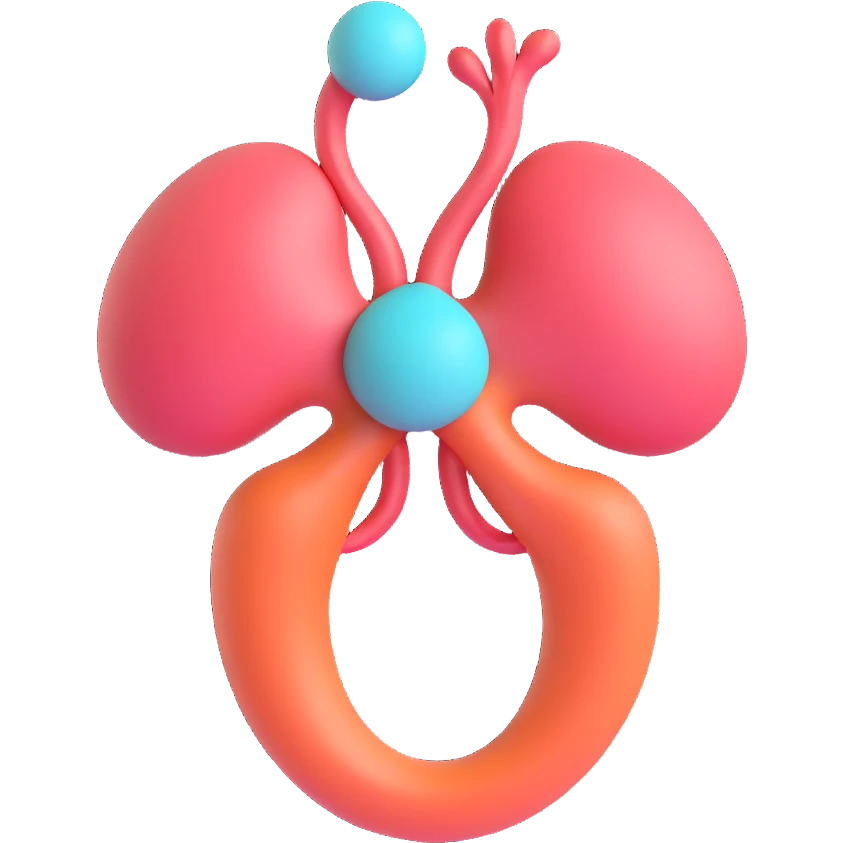 3D PCOS icon without background, stylized woman symbol with polycystic ovaries, 3D effect, light colors, modern and realistic style, aspect ratio 2:3 emoji