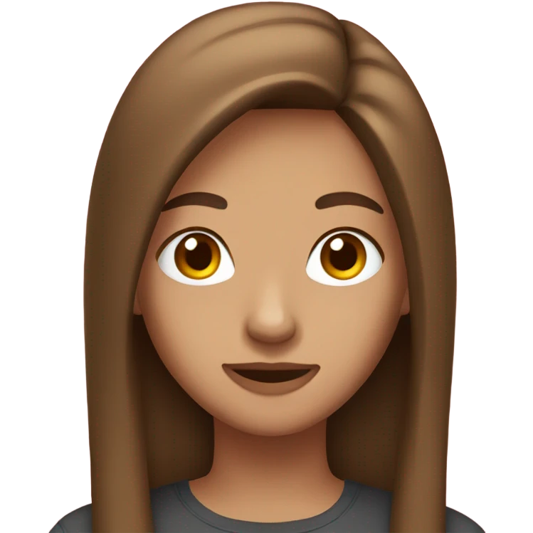 a teenager with brown straight hair emoji