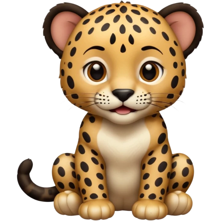 A high-resolution photo-realistic digital illustration of a baby jaguar, chest upward A high-resolution, photo-realistic digital illustration of a majestic jaguar emoji