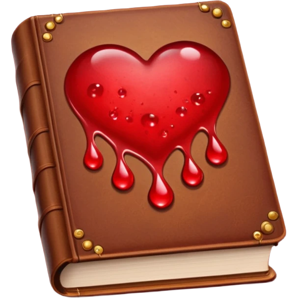 Brown book with blood droplets  emoji