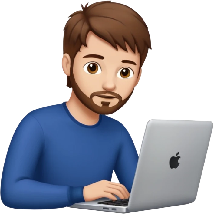 SCOTTISH MAN WITH STUBBLE PRODUCER ON LAPTOP  emoji