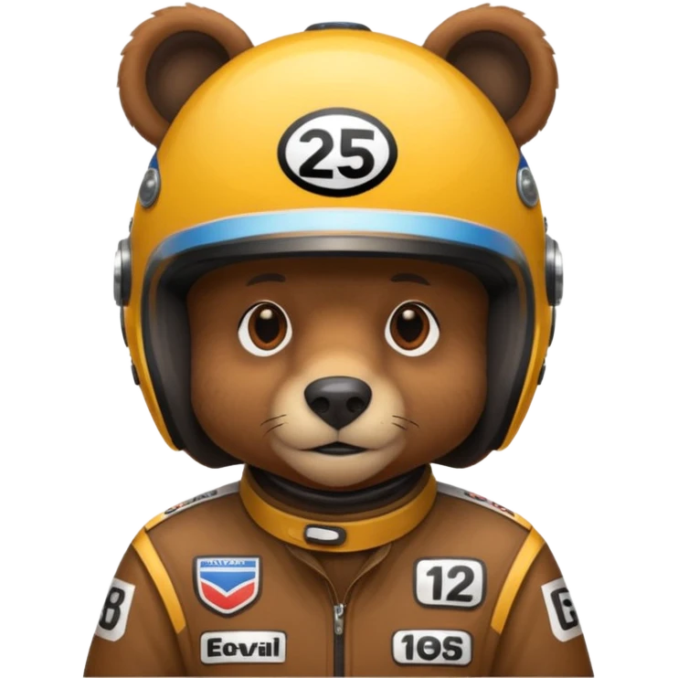 Bear with racing helmet  emoji
