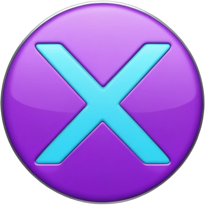 Purple and Cian symbol X twitter emoji
