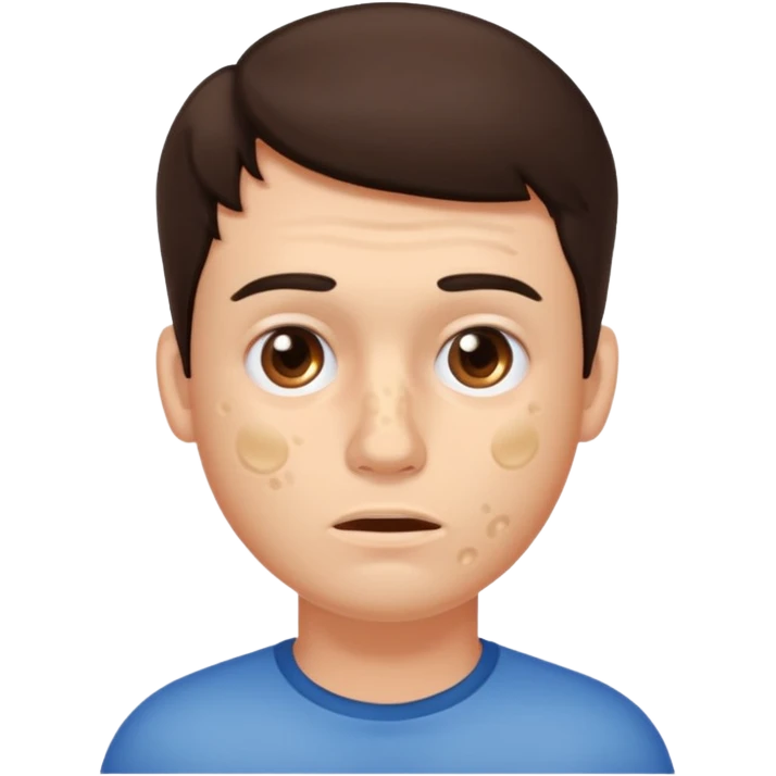 brunette man with lots of acne emoji