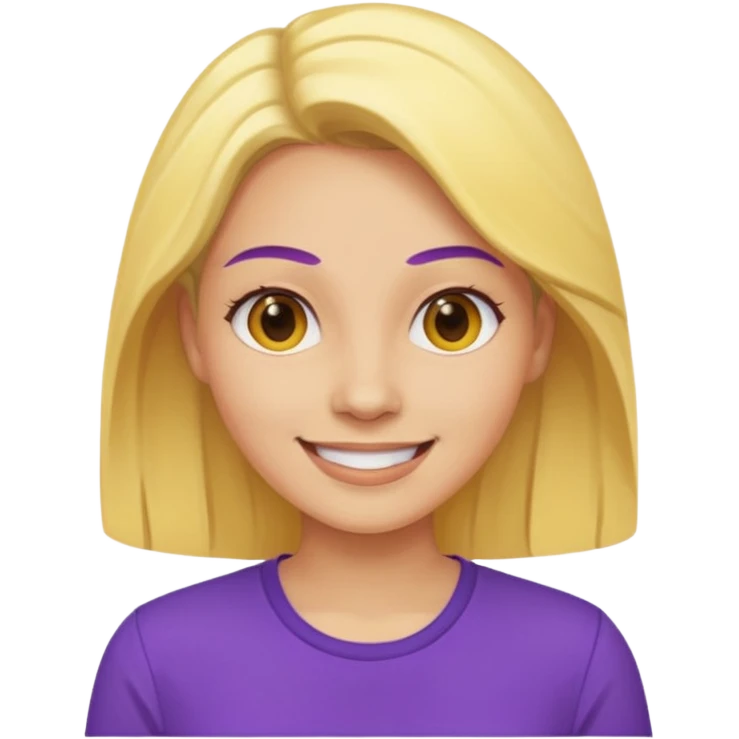 Yellow skin tone women in a purple shirt emoji