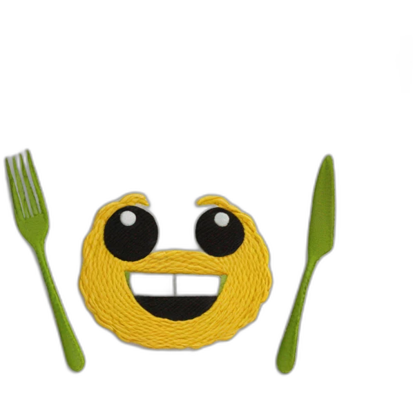 embroidered napkin emoji