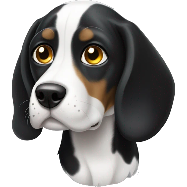 black beagle white spots emoji