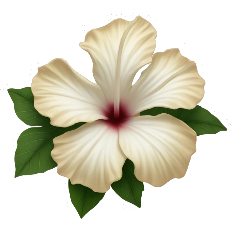 white and beige hibiscus flower  emoji