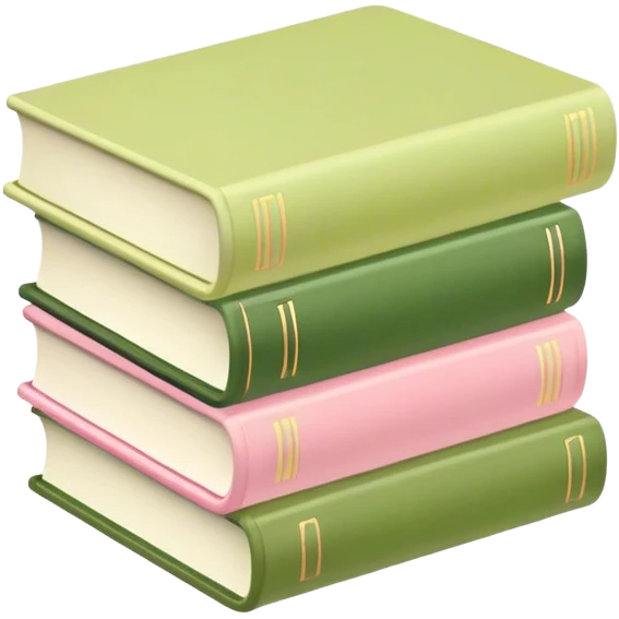 Pastel pink pastel yellow and matcha colored books emoji