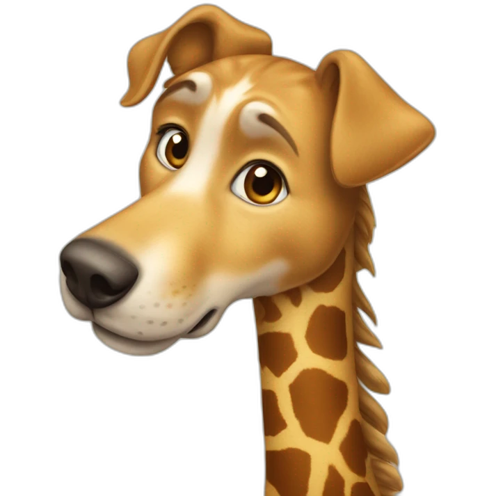 Chien sur une girafe  emoji