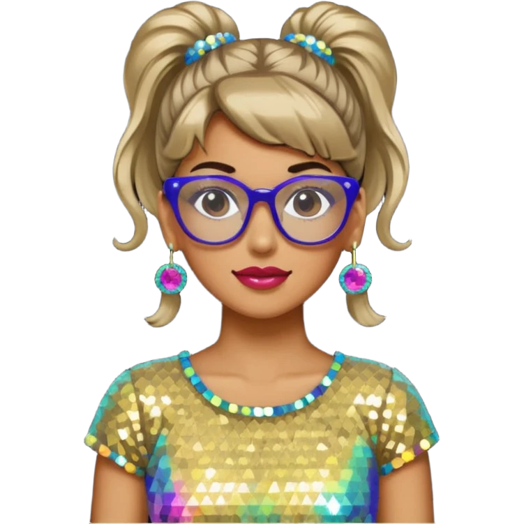 80'S DICO GIRL WITH GLASSES emoji