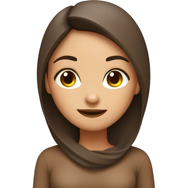 Brunette yoga girl in brown clothes emoji