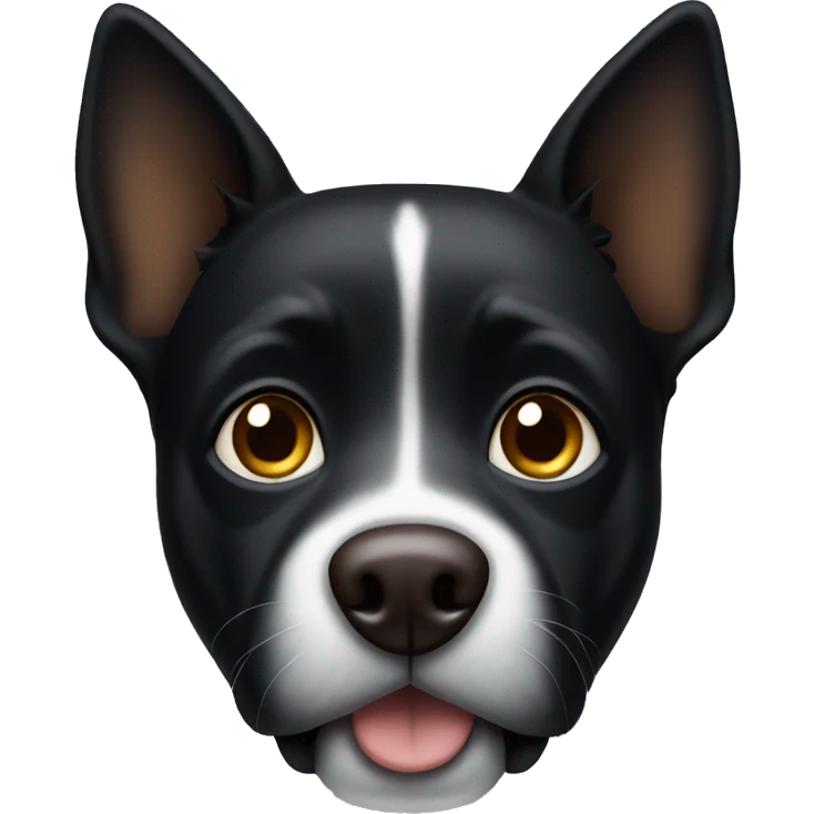 Black dog with brown eyes emoji