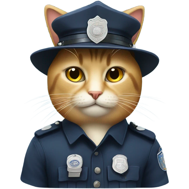 Cat wearing hat police  emoji