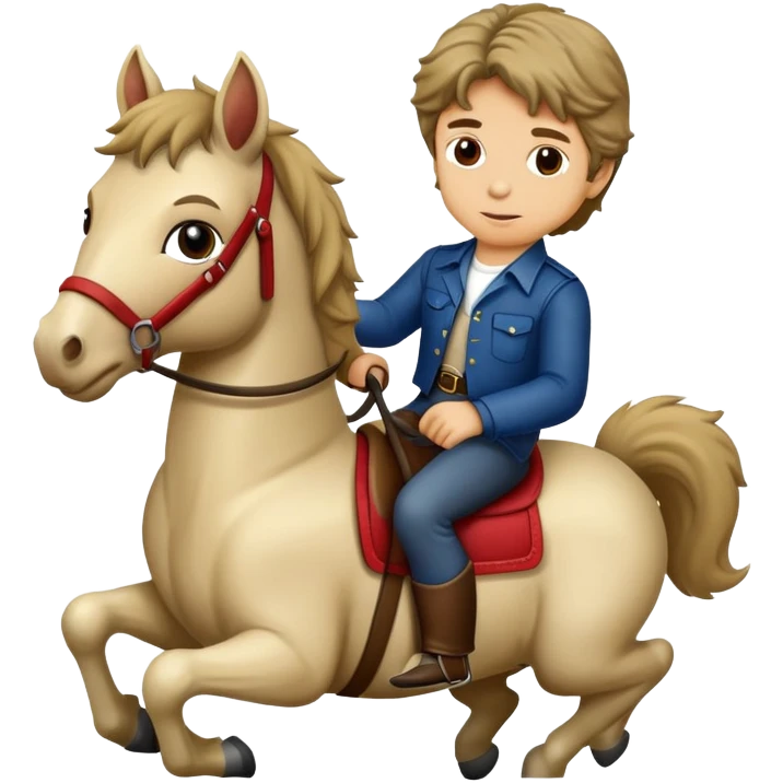Eric Carmen riding a small horse emoji