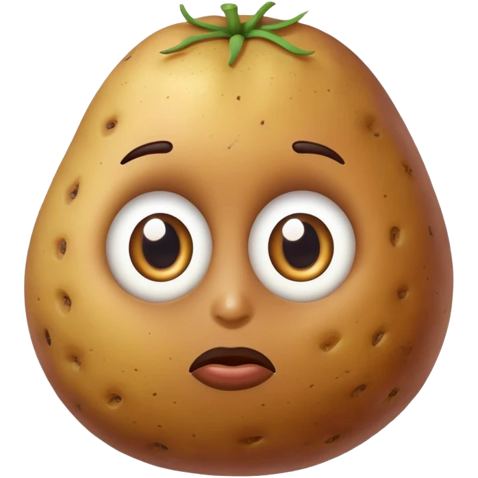 realistic potato with brown skin and eyes emoji