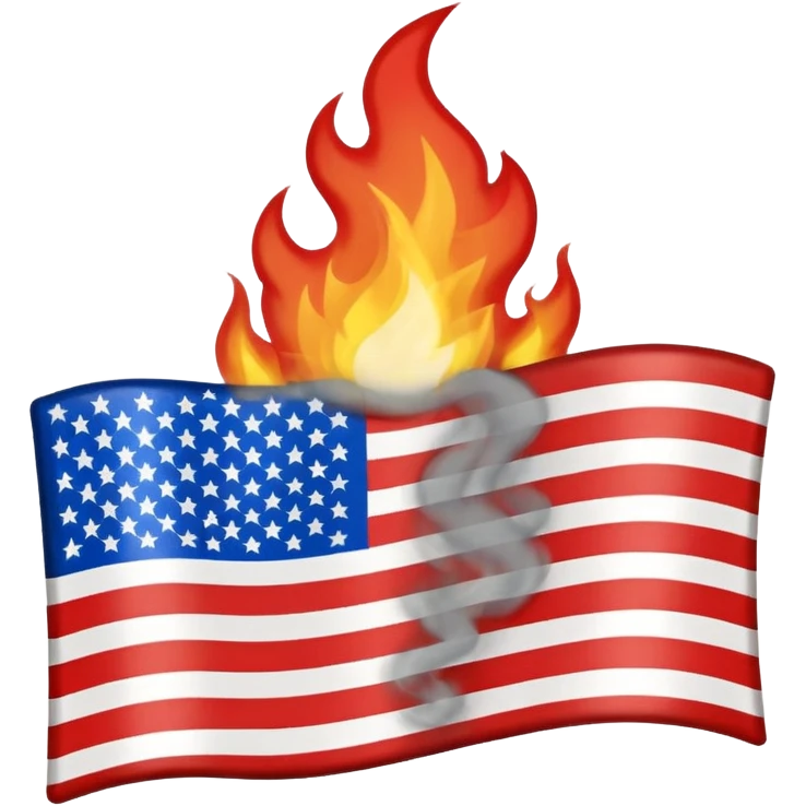 Burning american flag emoji