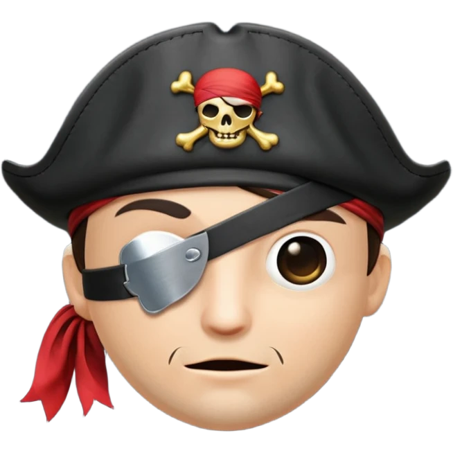 pirate eyepatch object icon, black eyepatch with strap, 3D cartoon, mobile game icon style, centered, clean background, no text, no watermark
 emoji