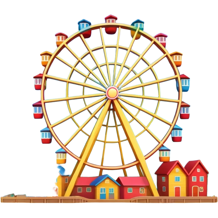 ferris wheel with colorful cabins, festive atmosphere emoji