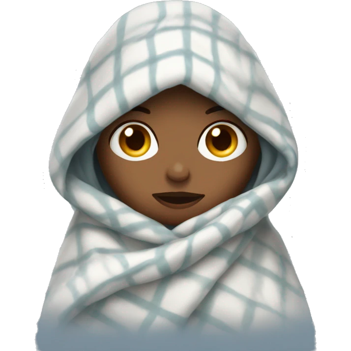 Cold girl in blanket  emoji