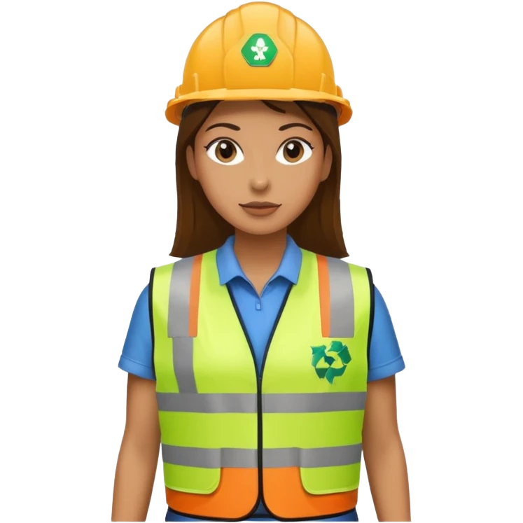 women, Waste Management, safety vest, trash picker emoji