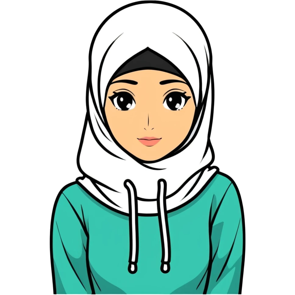 Hijabi wearing a hoodie emoji