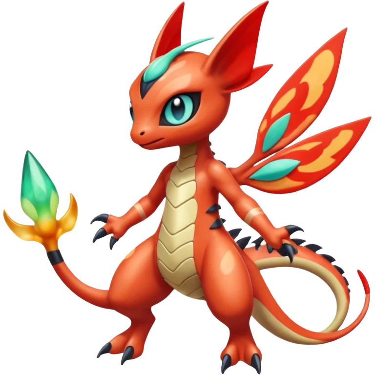 Splash-patterned emotional sparky sparky boom boom painful Meloetta-Guilmom-Salandit-Celebi-Pokémon-Fakémon-fusion-hybrid-creature emoji