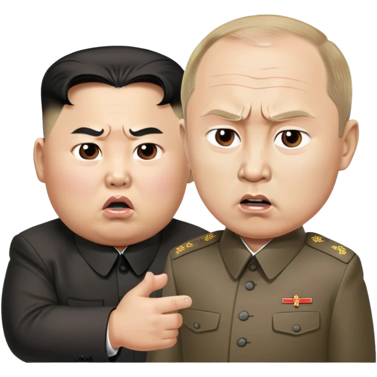 Kim jon un arguing with Vladimir Putin emoji