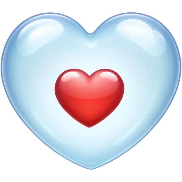 air bubble transparent heart emoji