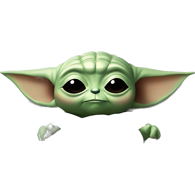 baby yoda is lying in bed with his eyes closed. Around him are flying letters ZZZZ emoji
