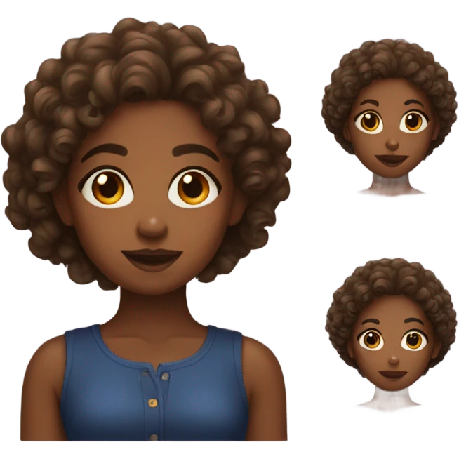 brown skin girl with curly hair  emoji