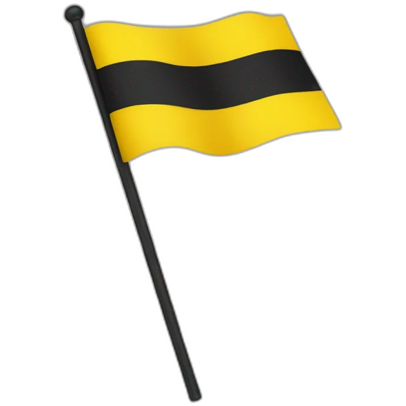 Drapeaux avec une bande jaune et une bande noir emoji