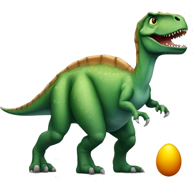 dinosaur with egg emoji
