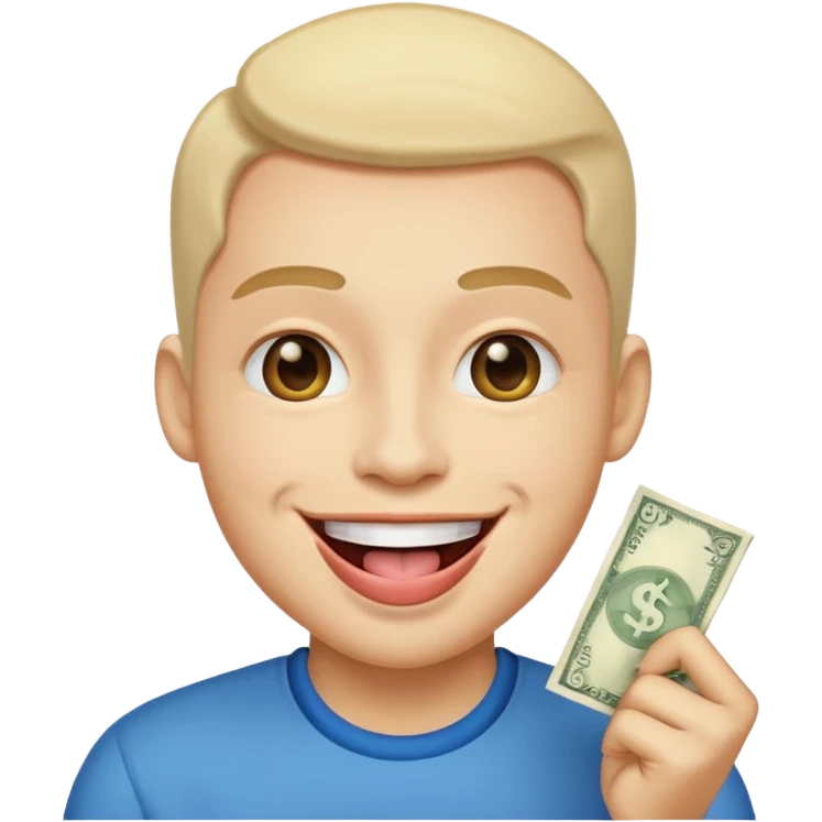 create happy smile with money tongue like 🤑  emoji