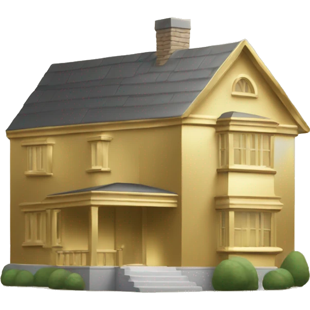 A super simple minimal house of solid, gleaming gold emoji