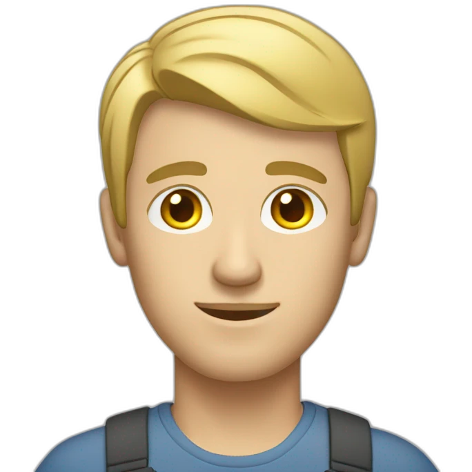 caucasian man with short blonde hair working on a computer emoji