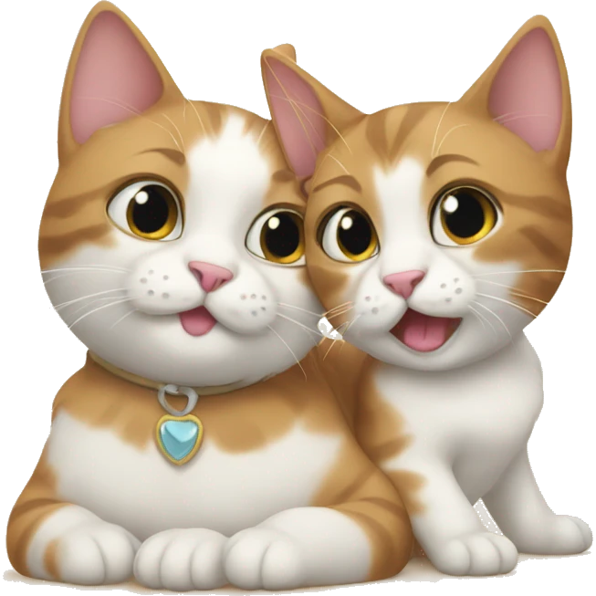 two cats with their kitten emoji