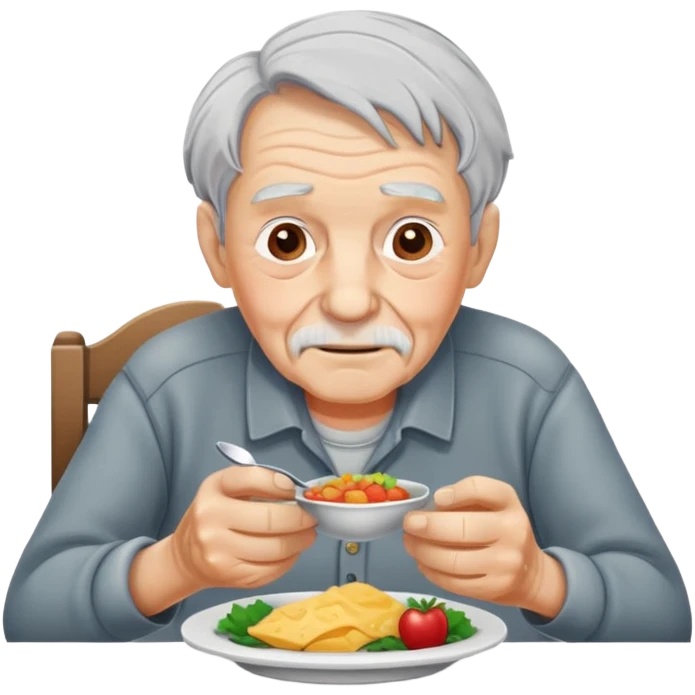 old man dining indoors emoji