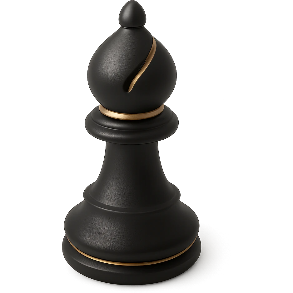 a chess bishop in 3D black style emoji