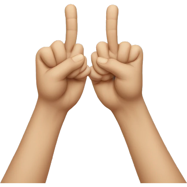 Two fingers pointing at each other emoji