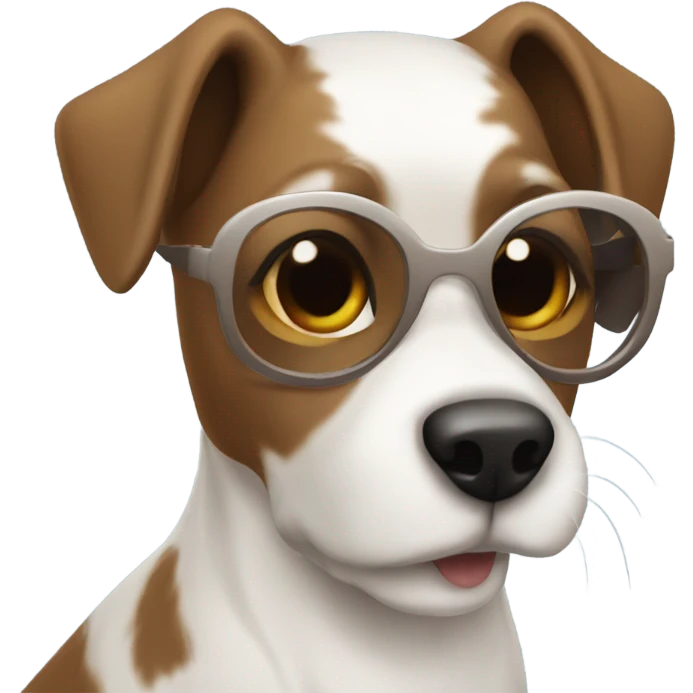 Braided Brown hair woman in sunglasses doing dog agility with smaller white dog emoji