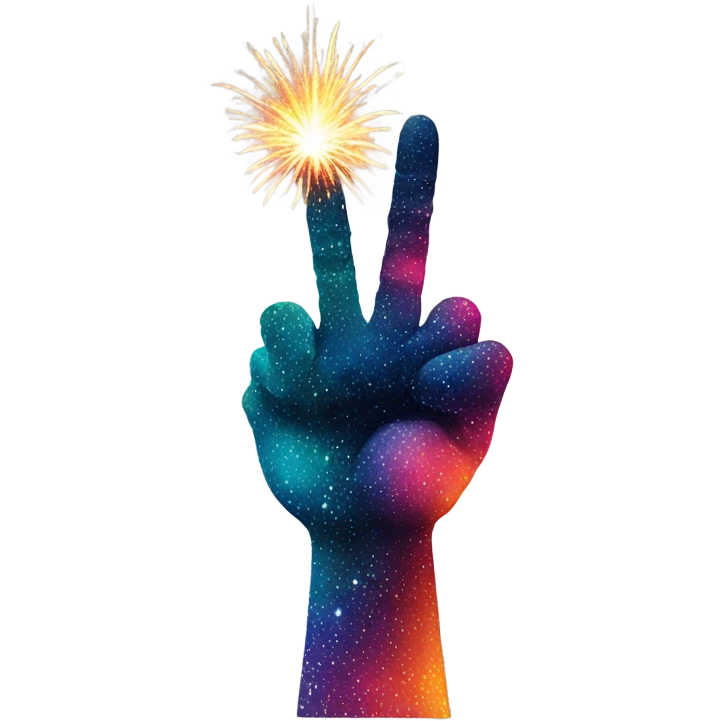 Middle finger shooting out a firework emoji