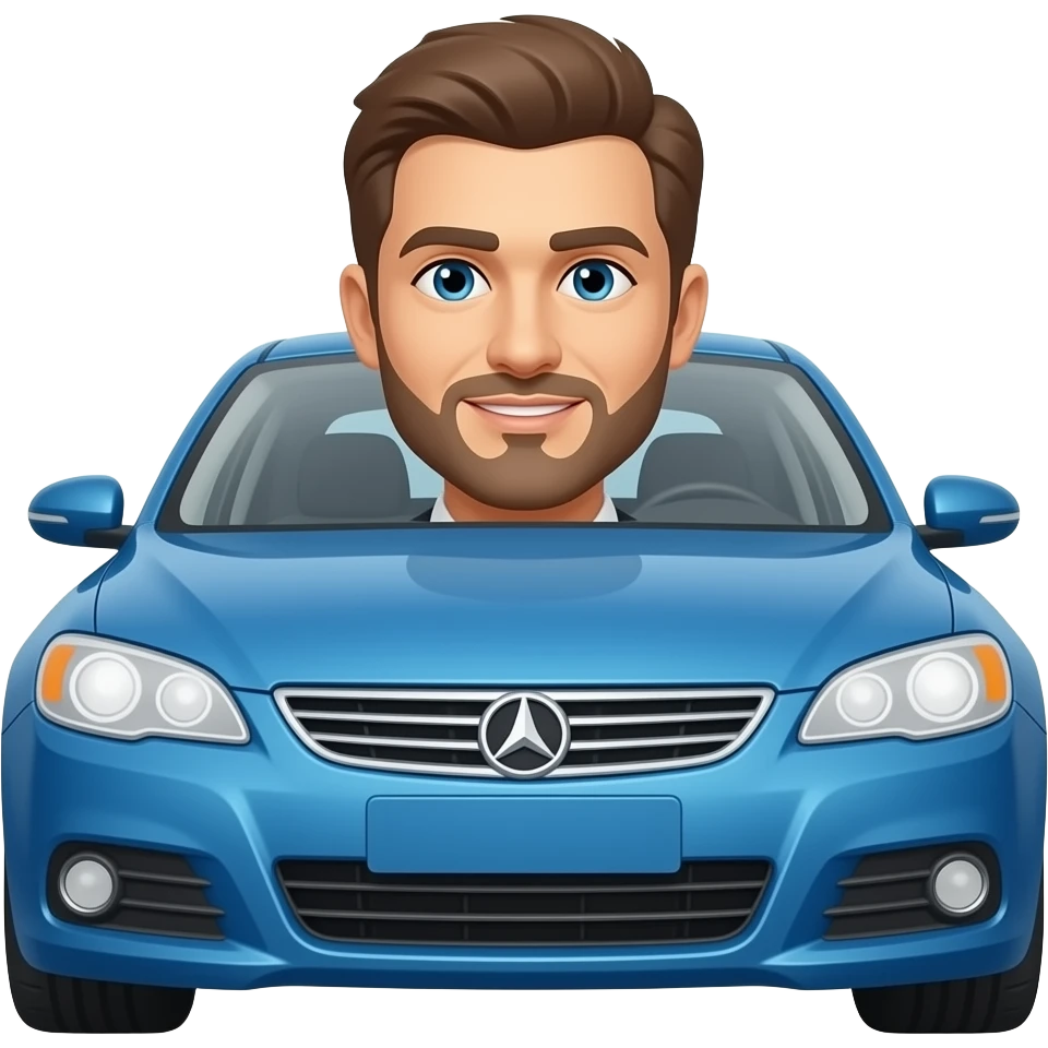 1 people in a blue car emoji