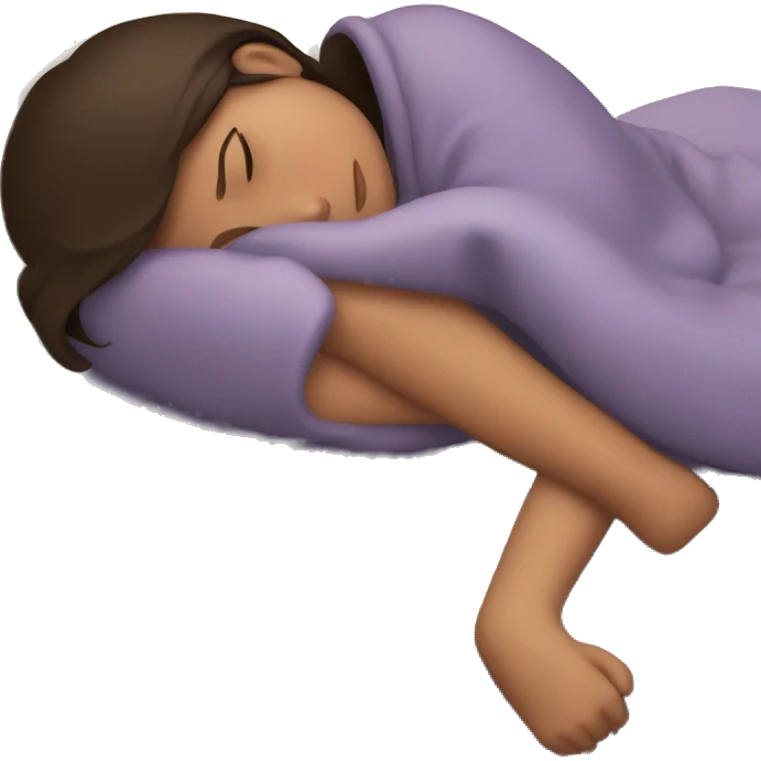 brunette girl sleeping cozy emoji