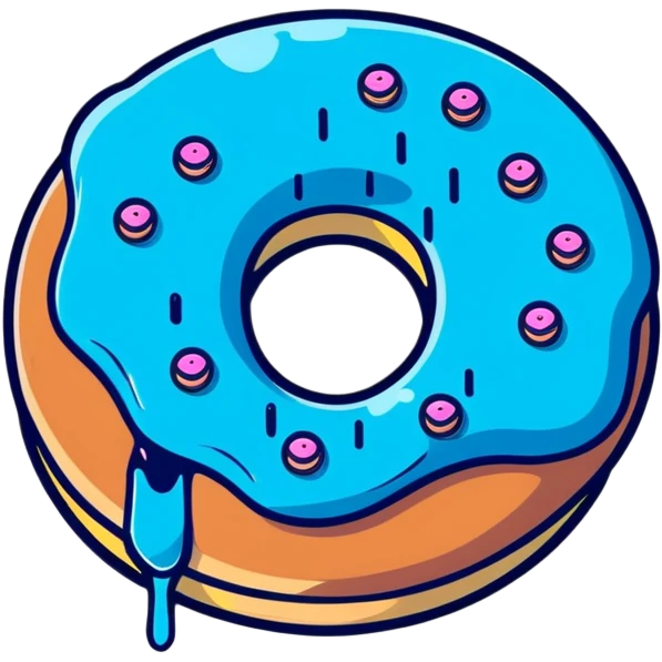 Two fingers in a donut dripping blue liquid emoji