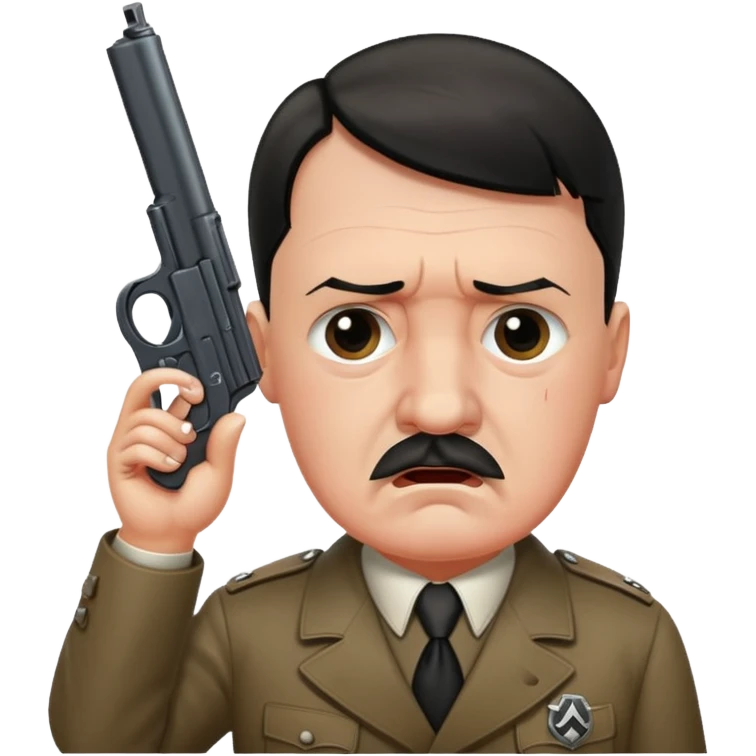 Hitler with gun to his head crying emoji