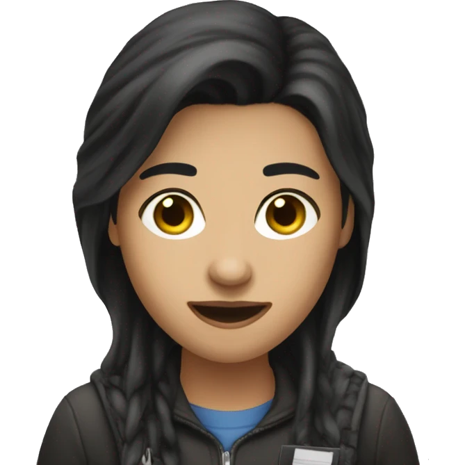 a light-skinned, dark-haired student trying to apply for supporters emoji