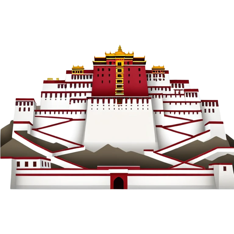 Potala Palace Lhasa Tibet simple cartoonish emoji style white and red Tibetan building emoji