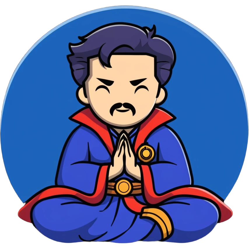 Doctor Strange in meditation pose floating emoji